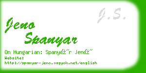 jeno spanyar business card